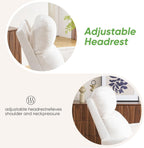 Oversized Power Recliner with Massage and Heat, Swivel Rocker Recliner with Adjustable Headrest, Glider Recliner Nursery Chair with 2 Pillows, rocking nursery recliner for Living Room,Chenille White