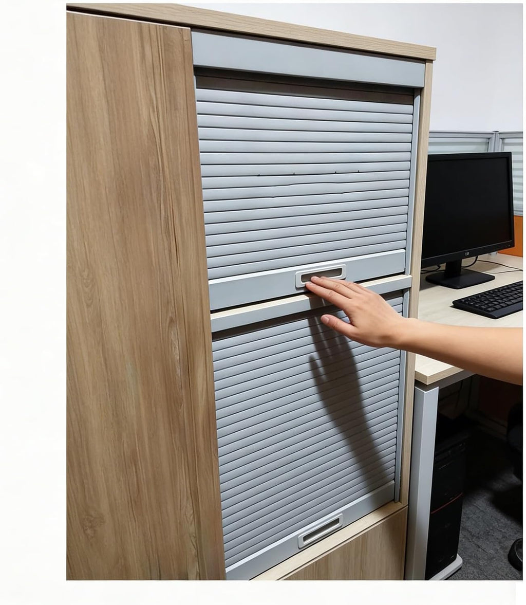 Custom Plastic Roll Up Tambour Storage Cabinet Doors for Kitchen/Garage/Campervan