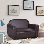 MAT EXPERT Kids Couch, 2 in 1 Double Seat Kids Sofa with PU Leather Surface, Under Seat Storage, Armrest Chair Lounge for Preschool Toddlers Boys Girls Gifts