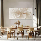 WINKAILIN Flower Wall Art Abstract Floral oil Painting Modern 29x58 White and Gold Large Canvas Artwork Minimalist Decoration for Living Room Bedroom Office Home
