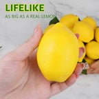 STEFORD 25 Pcs Fake Lemons Artificial Fruits with 20 Pcs Leaves, Faux Yellow Lifelike Simulation Lemons Decor Realistic Lemon Fruits for Home Kitchen Table Cabinet Summer Party Photography Props