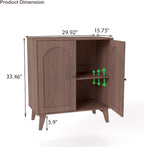 Sideboard Buffet Cabinet with Storage, Modern Accent Cabinet with Adjustable Shelf & Solid Wood Legs, Farmhouse Coffee Bar Cabinet for Living Room, Kitchen, Entryway, Walnut*2 pc