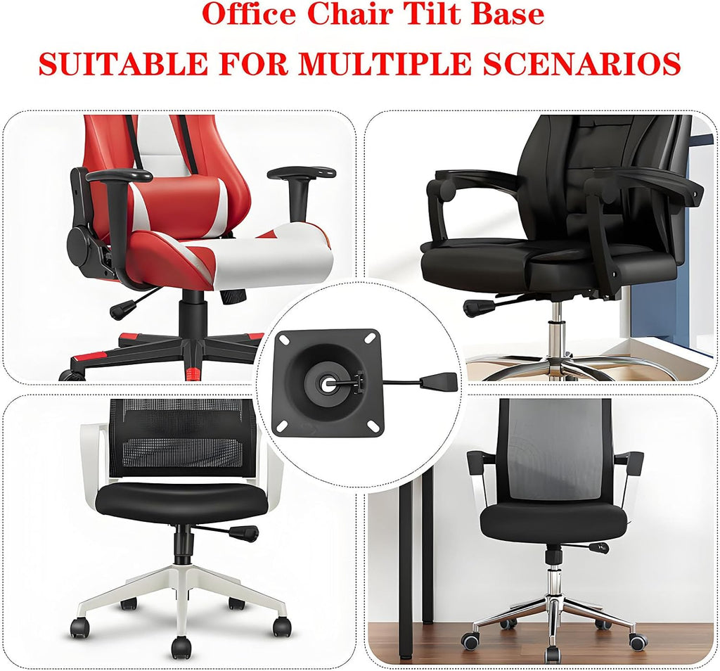 Office Chair Tilt Base Heavy Duty Control Lift Mechanism 5.5 Inches X 5.5 Inches Mounting Hole Office Chair Tilt Control Mechanism Replacement Parts