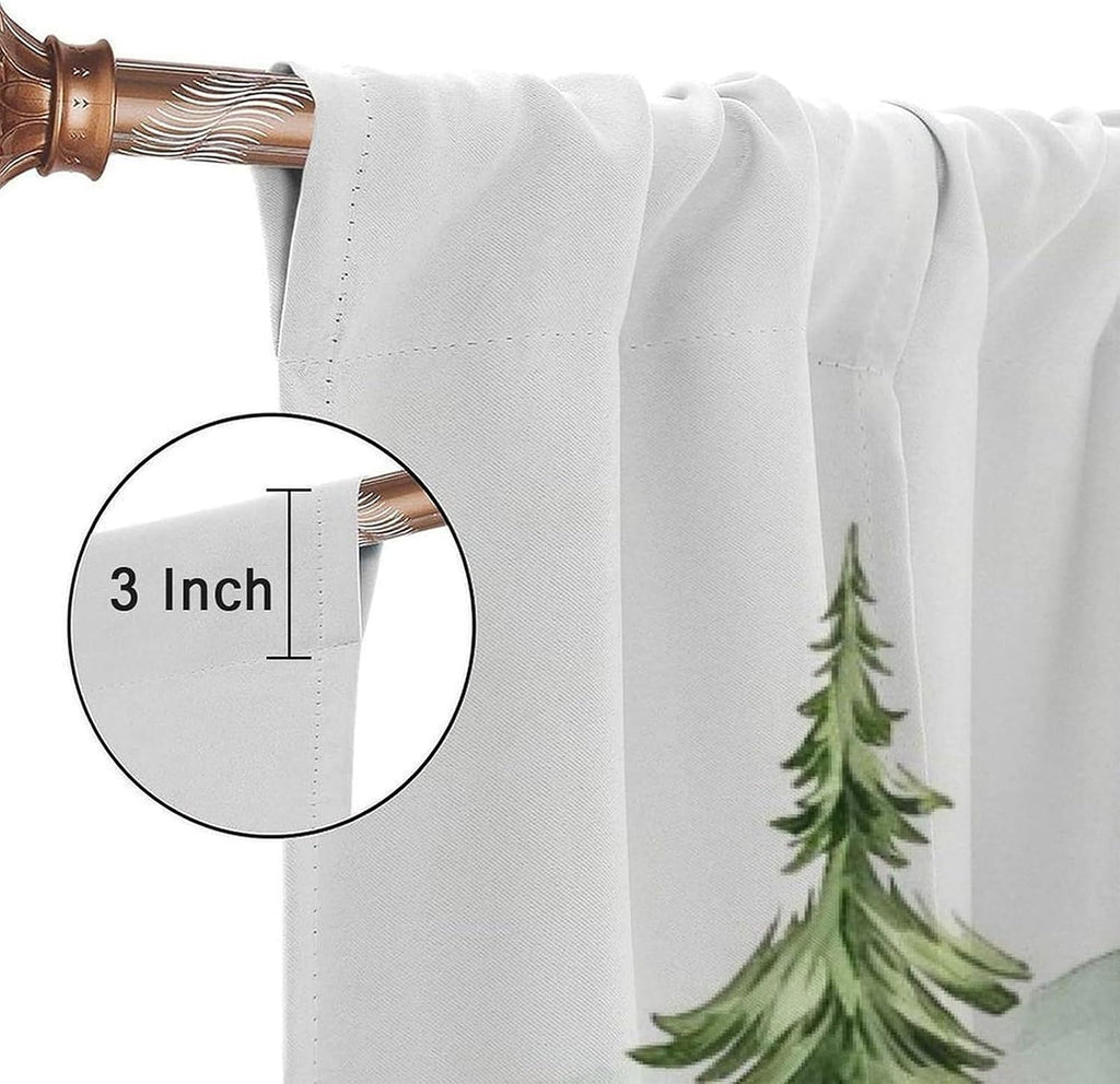 Woodland Curtains Nursery Wildlife Theme, Rustic Watercolor Forest Animal Hedgehog, Rabbit, Fox, and Deer Print, Blackout Window Drapes for Baby Girls Boys Bedroom Living Room, 2 Panels W42xL45 Inch