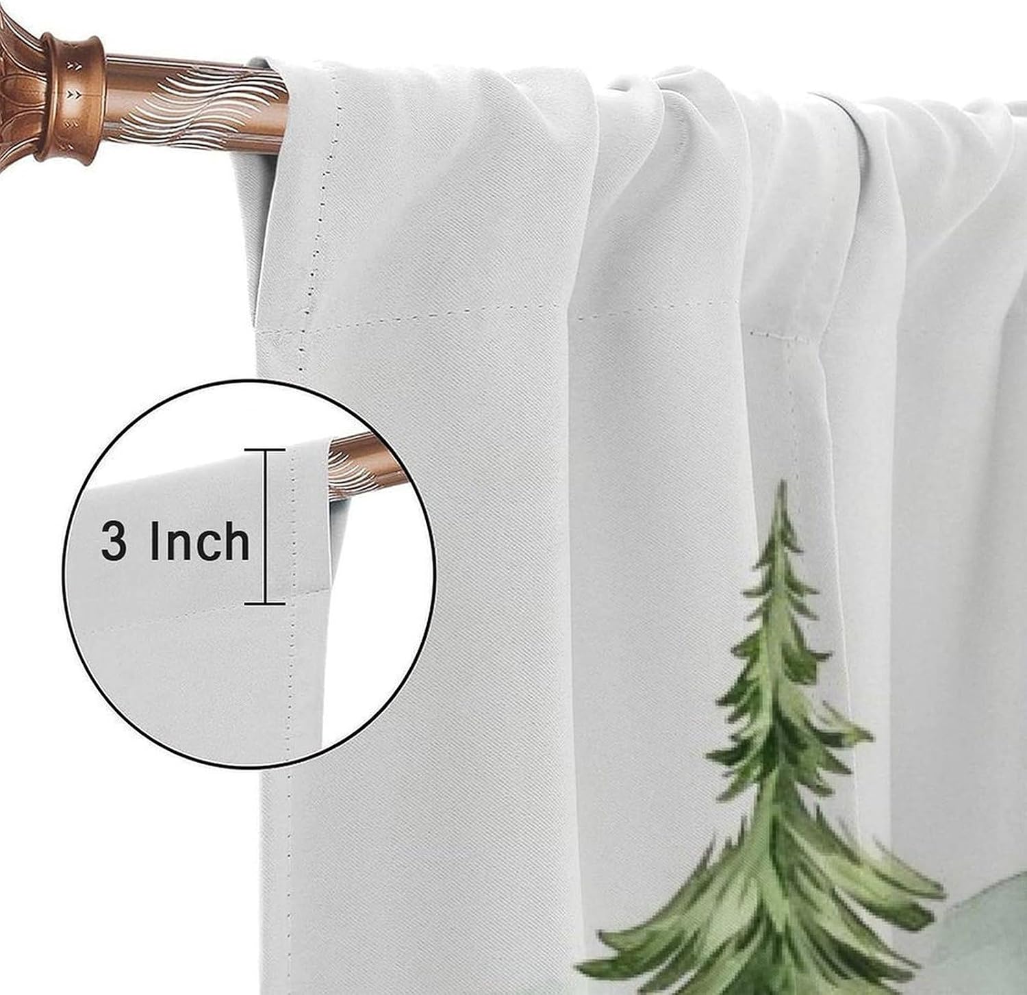 Woodland Curtains Nursery Wildlife Theme, Rustic Watercolor Forest Animal Hedgehog, Rabbit, Fox, and Deer Print, Blackout Window Drapes for Baby Girls Boys Bedroom Living Room, 2 Panels W42xL45 Inch