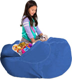 Posh Stuffable Kids Stuffed Animal Storage Bean Bag Chair Cover - Childrens Toy Organizer, X-Large 48" - Solid Royal Blue