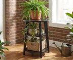3-Tier Round Side Table - 23.6" Tall End Table with Storage Shelves - Waterproof Modern Nightstand for Living Room Bedroom Small Spaces (Black)