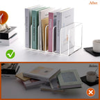 YUXUN Acrylic Magazine Holder,Clear Desk Organizer File Sorter for Notebook,Paper,Envelope,Magazine, Book Storage-Office/Home/Classroom Organization(6 Compartments,B5)