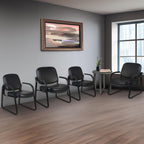 Romig Victor Guest and Reception Chair with Arms, Vinyl - Black