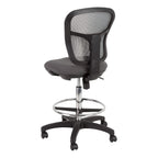Norwood Commercial Furniture Adjustable-Height Office Mesh Drafting Chair with Chrome Footrest Ring & Optional Arms