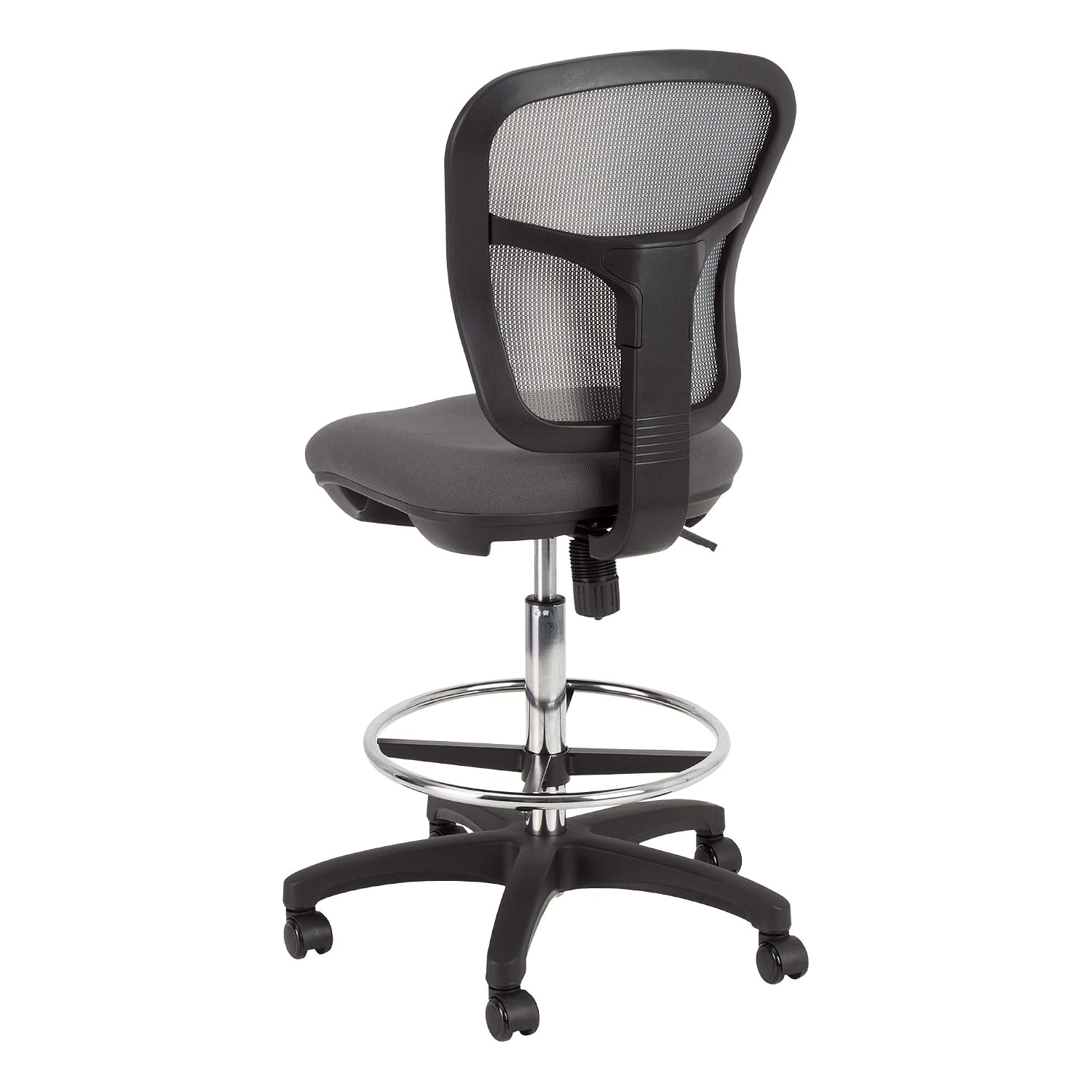 Norwood Commercial Furniture Adjustable-Height Office Mesh Drafting Chair with Chrome Footrest Ring & Optional Arms