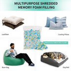 10lbs Shredded Memory Foam Bean Bag Filler, Soft and Convenient Bean Bag Filling Pillow Stuffing for Beanbag, Couch, Cushion, Stuffed Animals, Dog Bed, Arts Crafts