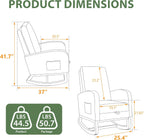 Aoiy & Wifon Rocking Chair Nursery, Modern Nursery Rocking Chairs with Side Pocket & Footrest, Upholstered Rocking Chair Nursery Glider, Boucle, Green
