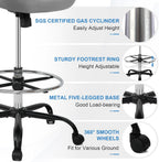 HYLONE Drafting Chair Tall Office Chair with Flip-Up Armrests Ergonomic Computer Chair with Lumbar Support Adjustable Footrest Ring Mesh Standing Desk Chair (Black)