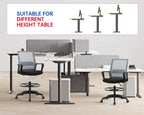 Drafting Chair Tall Office Chair Adjustable Swivel Rolling Mesh Height with Lumbar Support Arms Footrest Mid Back for Adults Standing Desk Drafting Stool (Grey)