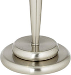 360 Lighting Deco Dome Modern Desk Table Lamp 17" High Touch On Off Brushed Nickel White Frosted Glass Shade for Living Room Bedroom House Bedside Nightstand Home Office Reading Family