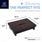 Premium Wooden Step Stool for Adults, Small Acacia Wood Stepping Stool, Non-Slip 1-Step Bedside Stool for Bed & Bathroom, 600 lbs, Portable — 3.5 Inch