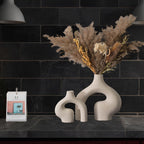 2 Pack White Vases - Home Decor - Ceramic Vases for Flowers, Centerpieces, Room Decor
