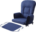 ANMINY 5pcs Glider Rocker Replacement Cushions Set - Thickened Glider Rocking Chair Cushions with 29.5 inch High Backrest & Side Pockets for Indoor Nursery, Washable & Non Slip, Blue
