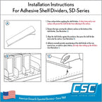 Clip Strip Corp. Shelf Dividers Pack of 50 for Retail Stores - Lightweight, Clear Adhesive Mount 1" H x 11-9/16" L, 15 mil Crystal Clear PVC, Retail Shelf Separator, Item SD-1512