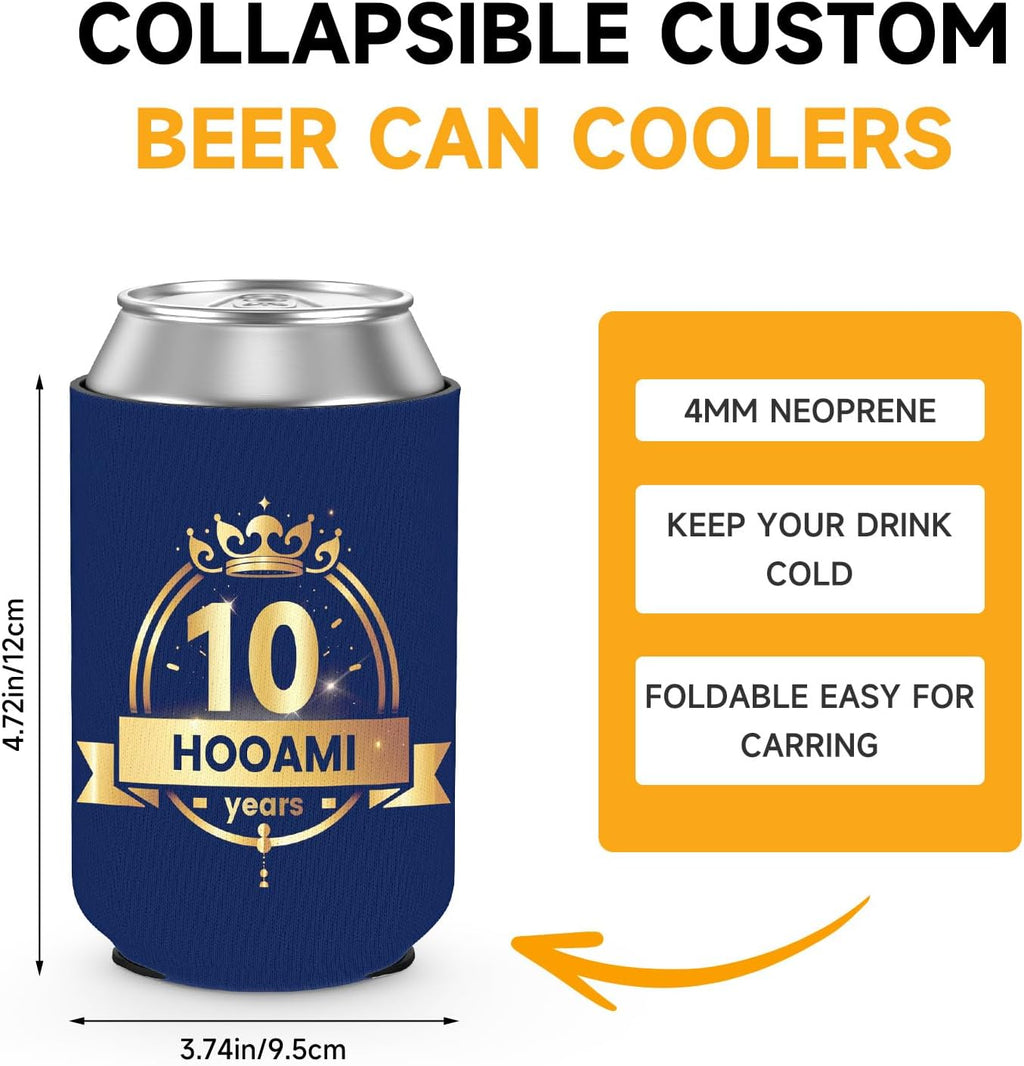 20 Pack Custom Neoprene Can Cooler Sleeve Bulk Personalized Insulated Drink Holder with Logo Image Text for Anniversary Wedding Birthday Summer Beach Party Favors