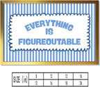 Trendy Blue Stripe Motivation Quote Poster Everything Is Figureoutable Wall Art (2) Canvas Prints Room Aesthetics Posters For Modern Living Room Decor Gifts08x12inch(20x30cm)