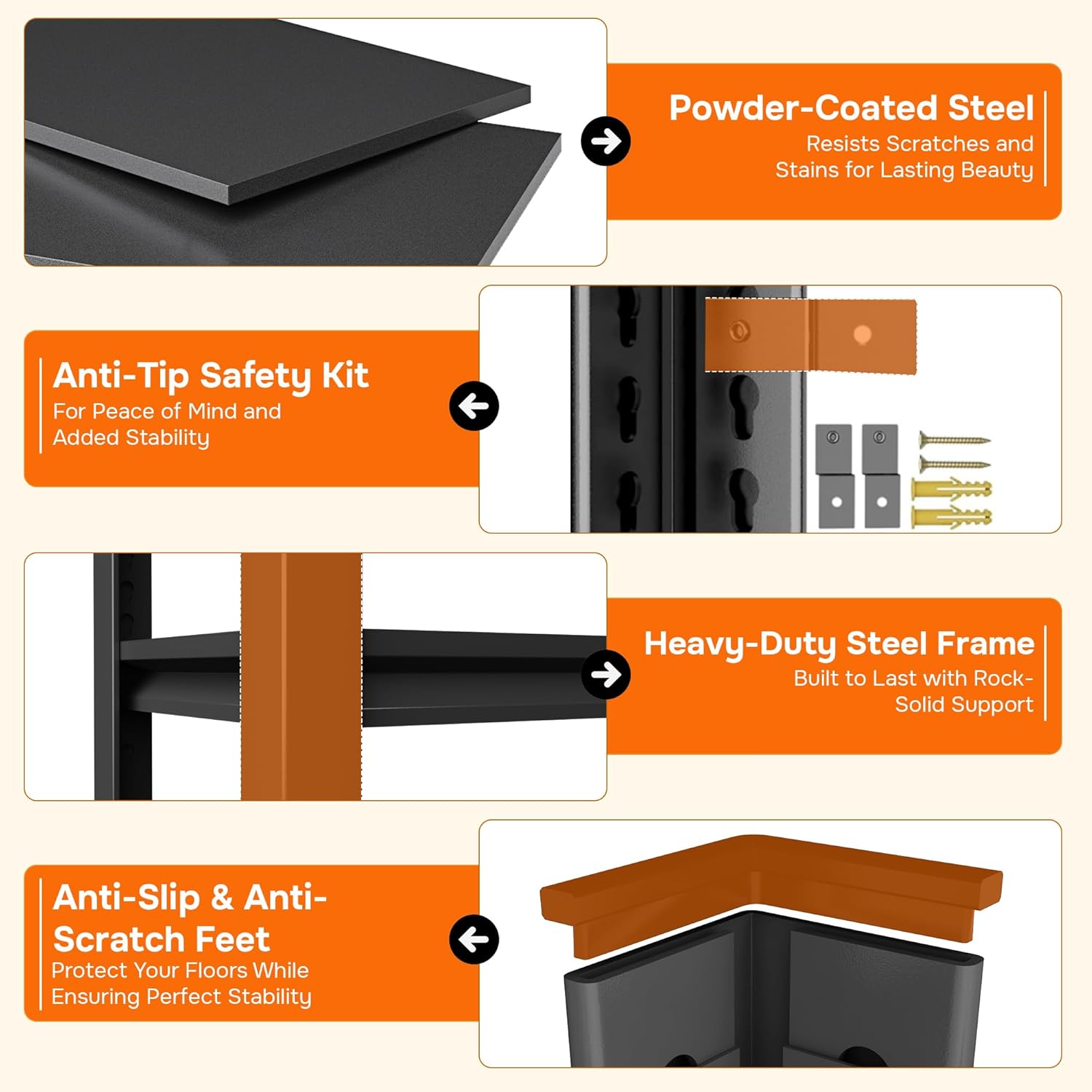 2-Tier End Table, Sofa Side Table for Small Space with Storage Shelf, Couch Table & Nightstand for Living Room, Bedroom, Office,22''H×14''W×12''D