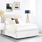 Luxurious Egyptian Cotton Tailored Split Corner Bed Skirt with 26-inch Drop Length - King Size (76 x 80) Color White (Solid Style) Made from 600 Thread Count