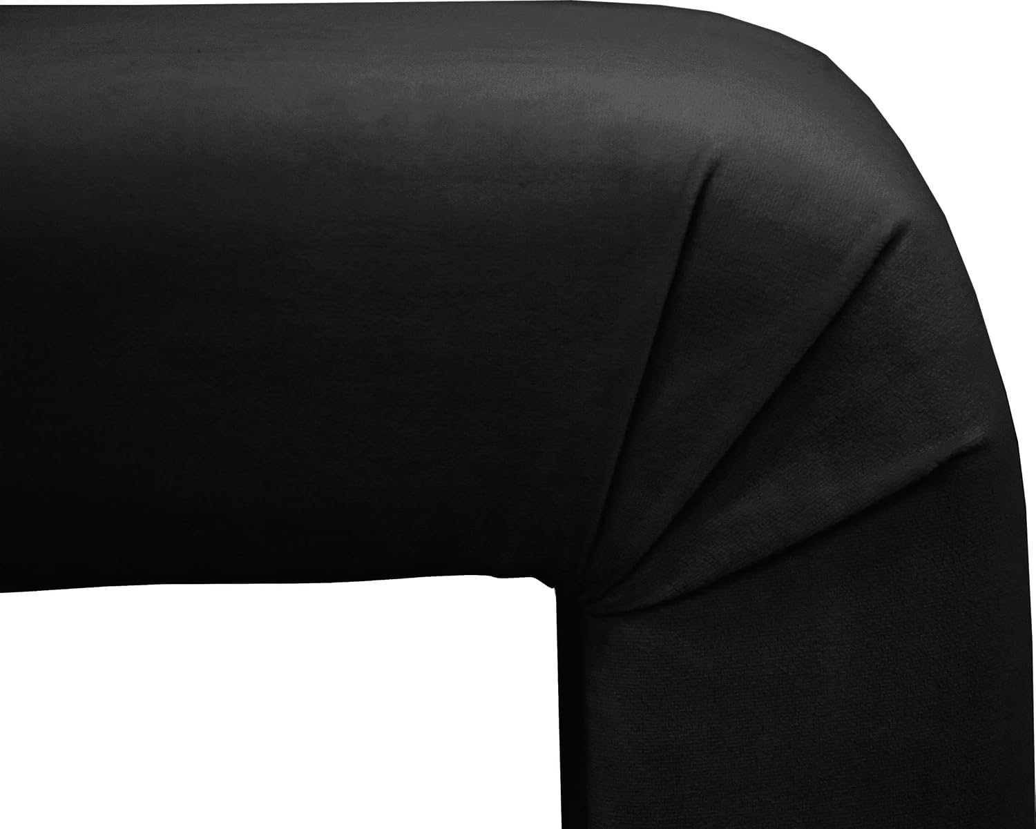 Meridian Furniture Minimalist Collection Modern | Contemporary Velvet Upholstered Bench, 53" W x 14.75" D x 18.25" H, Black