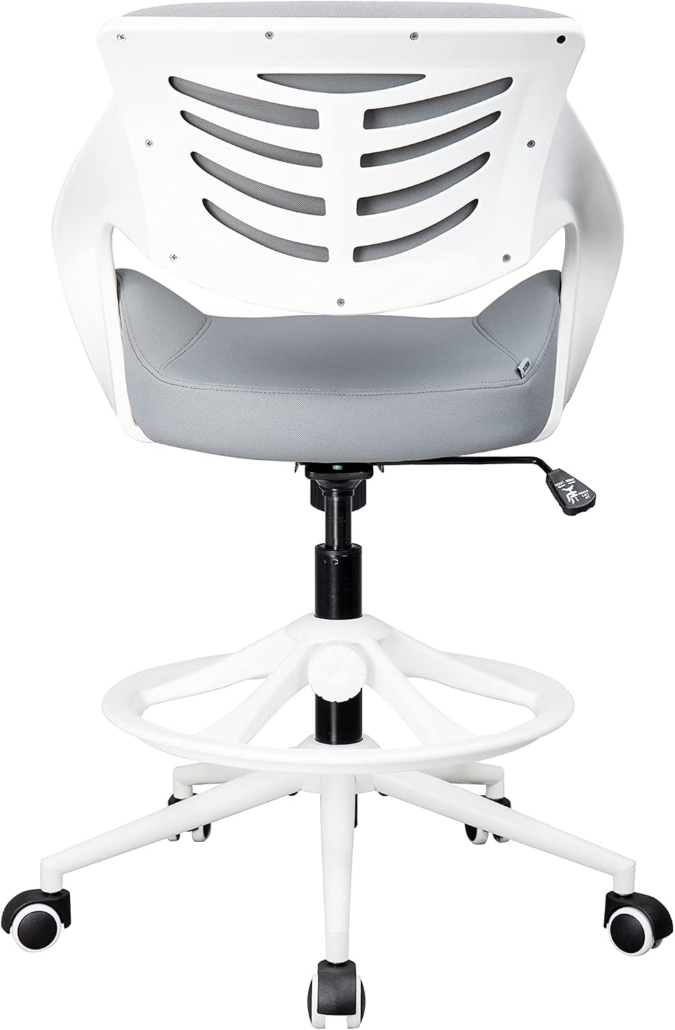 Ergonomic Drafting Chair,Standing Computer Desk Chair,Foot Ring,Lumbar Support,Swivel Task Chair -Grey