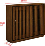 LKTART Mid Century Modern Sideboard Buffet Storage Cabinet, Narrow Credenza Entryway Cabinet with 2 Doors,Media Console Table for Living Room,Hallway-Walnut,2 Piece