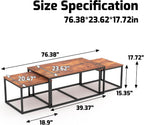 Nesting Coffee Tables,3 Piece Living Room Coffee Table,Industrial Rectangular Coffee Table Set,End Table Side Tables for Living Room Bedroom