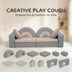 14pcs Modular Kids Play Couch, Child Sectional Sofa, Fortplay Bedroom and Playroom Furniture for Toddlers, Convertible Foam and Floor Cushion for Boys and Girls
