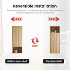12" Floating Bathroom Storage Cabinet, Modern Bathroom Wall Cabinets with Soft-Closing Door & Open Shelf, Bathroom Side Cabinet for Small Spaces, Apartment, Rough Oak