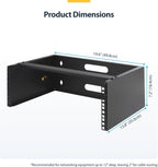 StarTech.com 4U Wall Mount Network Rack - 14 Inch Deep (Low Profile) - 19" Patch Panel Bracket for Shallow Server and IT Equipment, Network Switches - 44lbs/20kg Weight Capacity, Black (WALLMOUNT4)