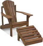 Furinno TIOMAN Patio Chair, Adirondack Outdoor Lawn Chair, Armchair in Teak Oil, for Patio, Garden, Porch, Light Wood