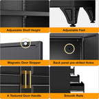 75" Tall Metal Storage Cabinet, Kitchen Pantry Storage Cabinets with Doors and Shelves, Black Pantry Cabinet with 3 Drawer, Utility Kitchen Cupboard, Large Steel Cabinets for Dining Room