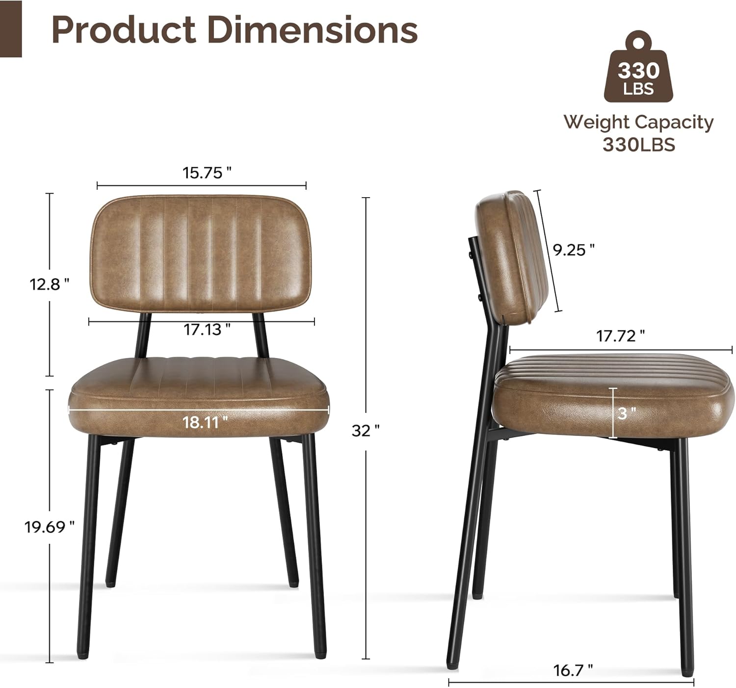 Dining Table Set for 4,Round Storage Kitchen Table and Chairs for 4,5 Piece 47Inch Circle Table Faux Leather Dining Room Chiars Set for Kitchen,Dining Room,Dinette（Grey Table,Brown Chairs）