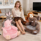 Cute Bean Bag Chair Comfy Reading Nook Chairs Animal Floor Chairs Faux Fur Beanbag Chairs Fun Plus Bean Bag Soft Casual Couch for Play Room Home Bedroom Decoration 50 * 50 * 45 cm (Cute Elephant)