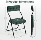 Padded Folding Chairs Set of 4, Heavy Duty Folding Chairs with Cushion, Portable and Comfortable Sets for Dining, Office, Party, Card Table Green