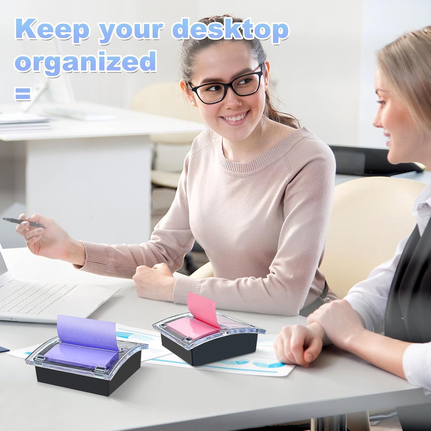 Pop Up Sticky Note Dispenser,3x3 Inches,Sticky Note Holder, Black Base,Sticky Note Dispenser for Office Home Classroom Desk Supplies