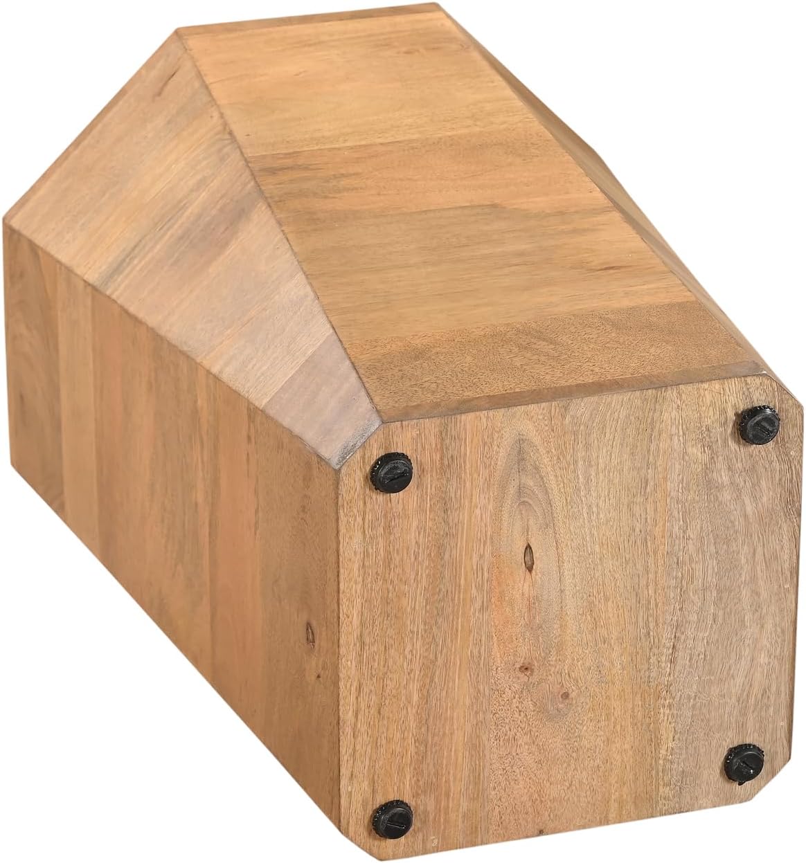 Indoor Side Table for Home Decor | Wooden end Table for Living Room, Bedroom, entryway, Office | Octagonal Modern Contemporary Accent Table for Room Decor | Natural Brown