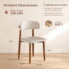 Dining Chairs Set of 6, Upholstered Wooden Dining Chairs, Mid Century Modern Fabric Kitchen Side Chairs with Ergonomic Curved Backrest, Farmhouse Chair for Kitchen Dining Room-Beige