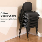 Giantex Set of 15 Conference Chair, Waiting Room Chairs with Ergonomic Upholstered Seat, Stackable Design for Home & Office, Meeting Room, Reception, 15-Pack Guest Chair Set (Black,15)
