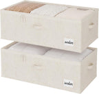 StorageWorks Under Bed Storage Bins, 10" Underbed Storage Containers with Clear Lid, Handles and Label Holder, 20.5 Gallon Storage Box for Clothes, Bedding, Blankets, Shoes, Baby Clothes, 2 Pack