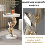 Modern Simple End Side Table,Abstract Art Side Table,Bedside Tables for Small Spaces,Resin Sculpture Side Tables,Elegant Nightstand,Sculpture Accent Bedside Tables for Living Room,Bedroom,Gol