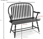Carolina Living Windsor 44" Entryway Bench for Foyer, Entryway or Hallway, Antique Black