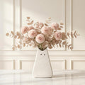 Adorable White Cat Vase - Modern, Simple & Creative Ceramic Flower Vase, Perfect Unique Gift for Girls, Women, Mothers & Cat Lovers - Ideal for Home Decor