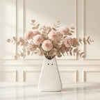 Adorable White Cat Vase - Modern, Simple & Creative Ceramic Flower Vase, Perfect Unique Gift for Girls, Women, Mothers & Cat Lovers - Ideal for Home Decor