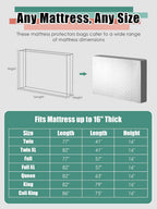 WTREE Double Shield Mattress Bag for Moving and Storage, 8 Reinforced Handles Mattress Cover with Internal Clear Mattress Protector, 170GSM Heavy Duty Tarp Mattress Mover Tool, Queen